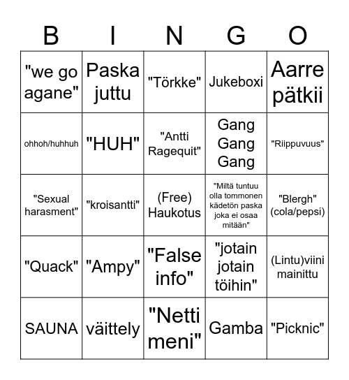 yawnin normot Bingo Card