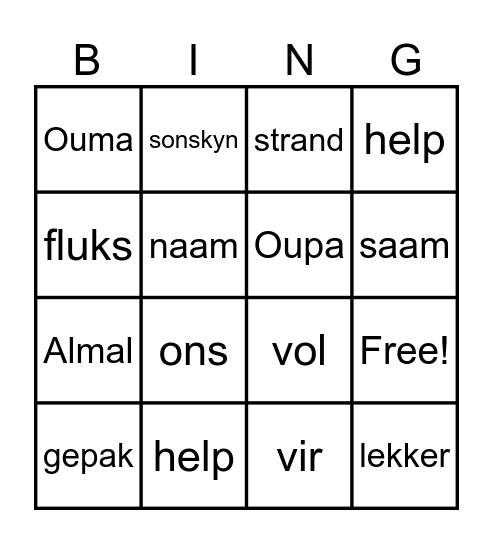 Kleine Wolfie Bingo Card