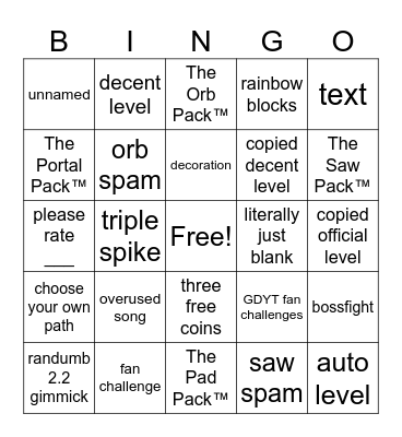 GD 2.2 recent tab bingo Card