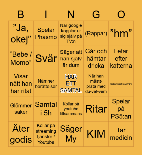 LIAM v.2 Bingo Card