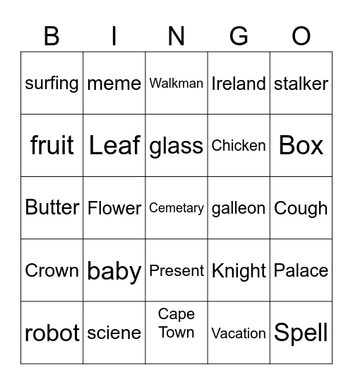 infinite Bingo Card