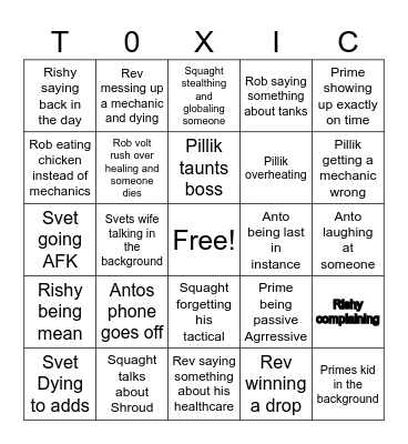 Totally Bingo Card