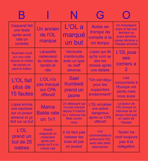 CIRCUS OL 2023/2024 Bingo Card