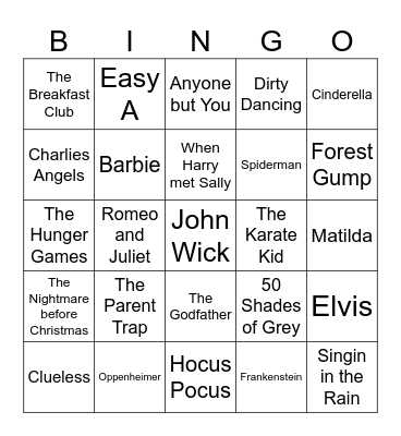 Film ! Bingo Card