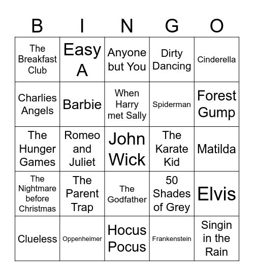 Film ! Bingo Card