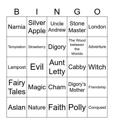 The Magician's Nephew Bingo Card