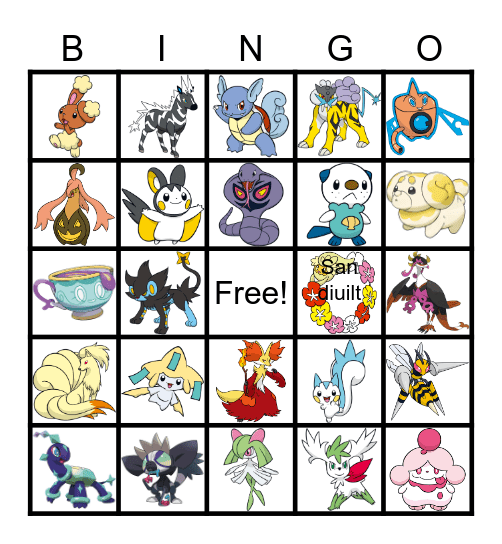 POKEMON BINGO Card