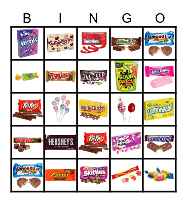 Candy Land Bingo Card