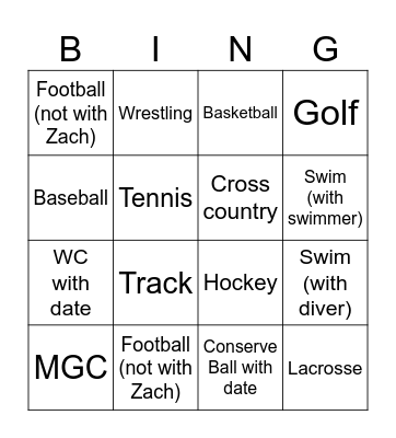 Veronica Unhinged Bingo Card