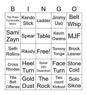 Wrestlemania 40 Bingo Card