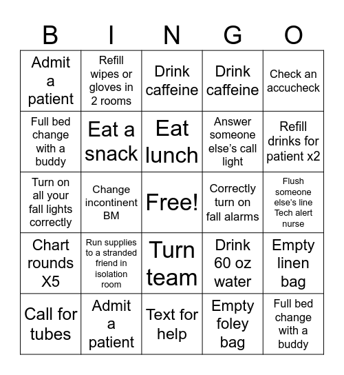 Sunday Funday Bingo Card