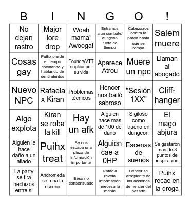 No context Peregrinaje bingo Card