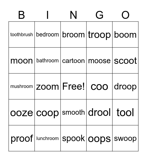 Lesson  90 Bingo Card