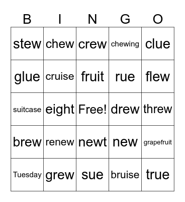 Lesson 91 Bingo Card