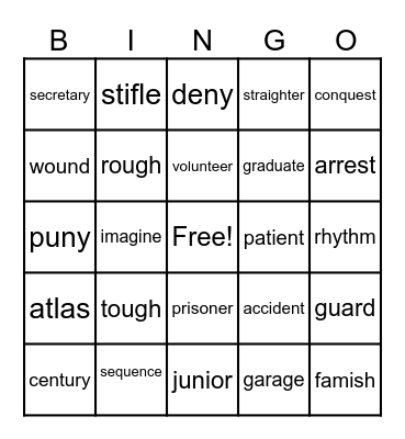 Reese's Bingo Card