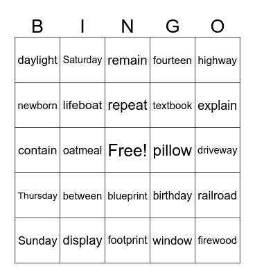 92  Vowel Team Review Bingo Card