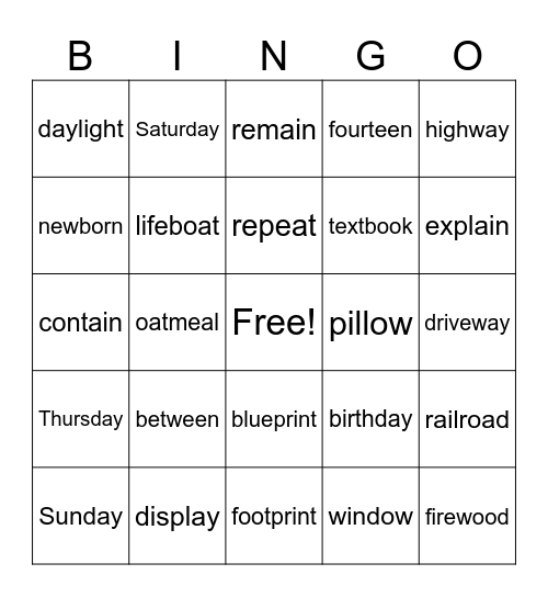 92  Vowel Team Review Bingo Card