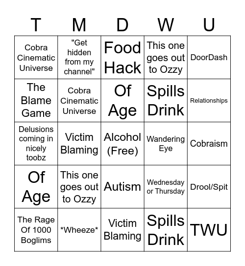 GothicKingCobraJFS Bingo Card™ Bingo Card