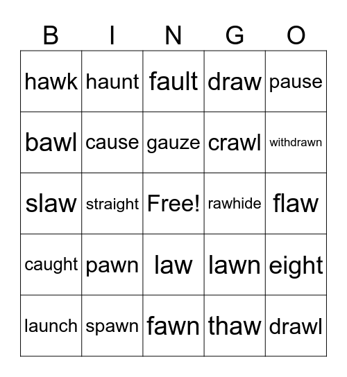 Lesson 93 Bingo Card