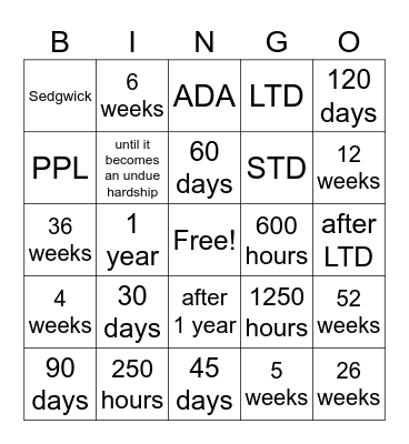 2024 Benefits Bingo Card