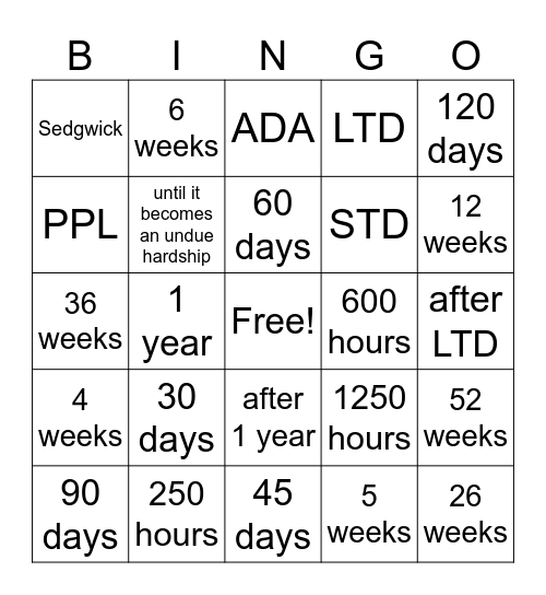 2024 Benefits Bingo Card