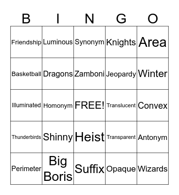 It's Almost March Break! Bingo Card