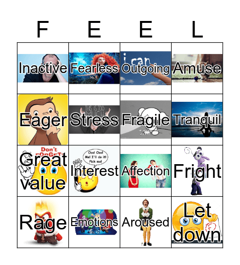 Emotions and Feelings 2 Bingo Card