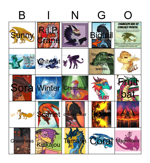 Wings of fire bingo Card