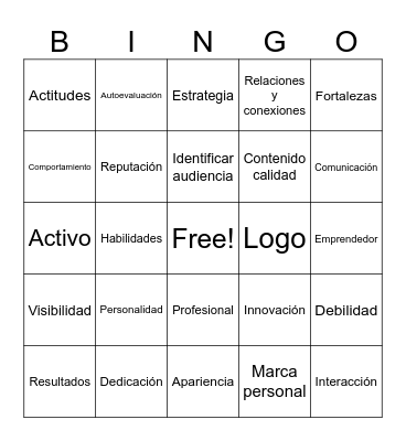 Marca Personal Bingo Card