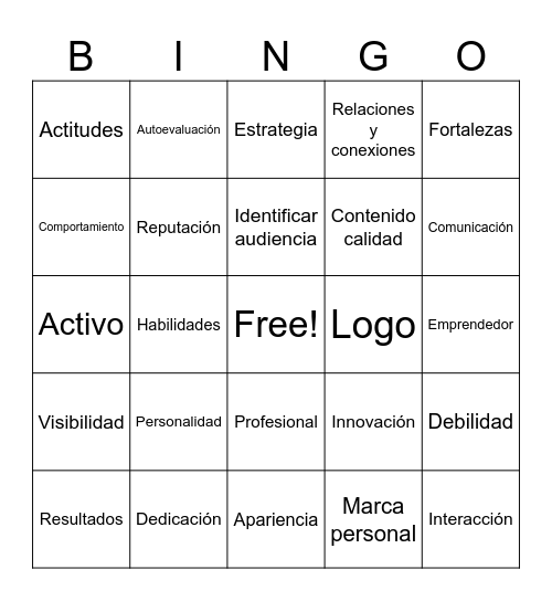Marca Personal Bingo Card