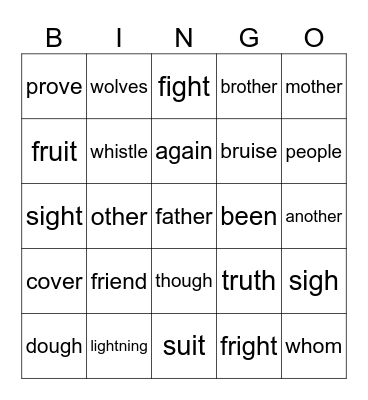 SPIRE 4: Red + Yellow Words Bingo Card