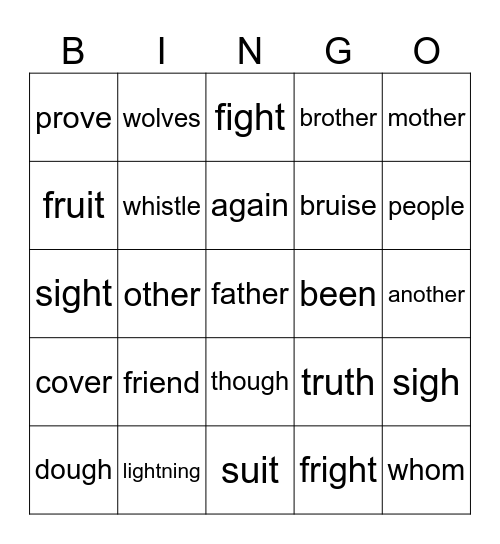 SPIRE 4: Red + Yellow Words Bingo Card