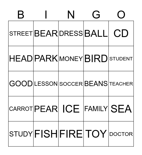 CELIB KIDS Bingo Card