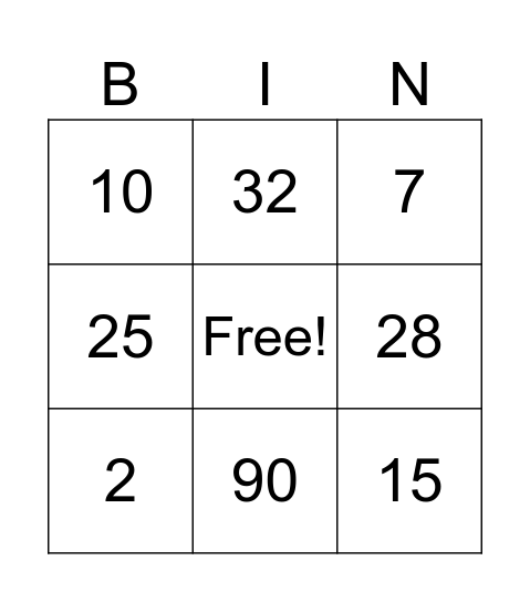 Add and Subtract Bingo within 20 Bingo Card