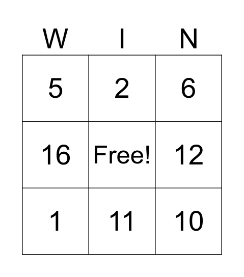 Week 4 Maths Recess Play Bingo Card