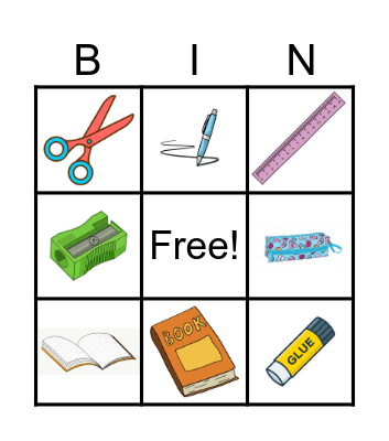 SCHOOL OBJECTS BINGO Card