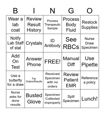 Lab Week #2 Bingo Card