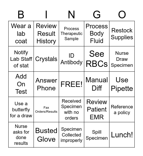 Lab Week #2 Bingo Card