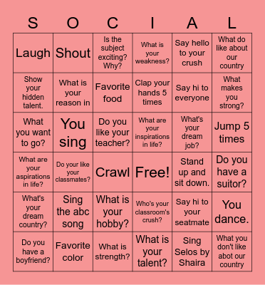 Unlocking Social Literacy, One Bingo at a Time Bingo Card
