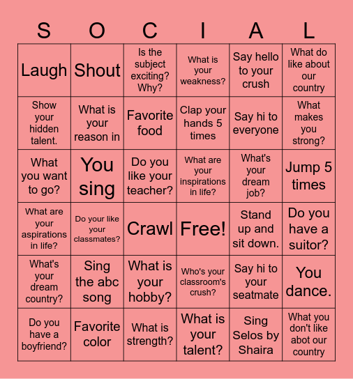 Unlocking Social Literacy, One Bingo at a Time Bingo Card