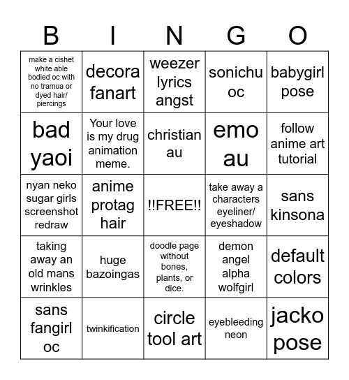 Ray's art torture bingo Card