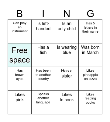 Icebreaker Bingo: Find Someone Who Bingo Card