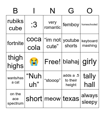 gaylisted bingo Card