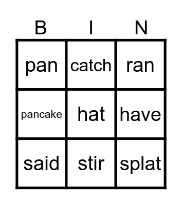 Jan's Pancake Bingo Card