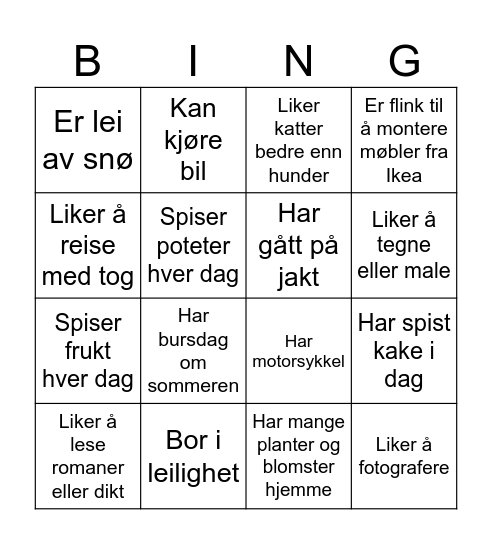 Språkkafé 08.04 Bingo Card
