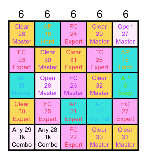 Pjsk Bingo ig Bingo Card