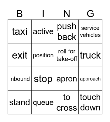 Verbs describing actions and position & places Bingo Card