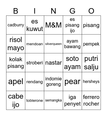 wooyoung’s bingow :3 Bingo Card