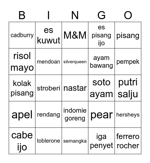 wooyoung’s bingow :3 Bingo Card