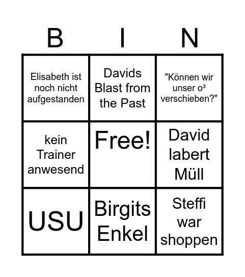 CheckIn Bingo Card